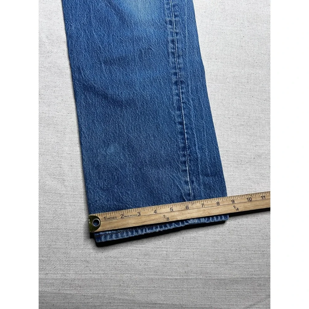 Levis 501 Jeans Mens 36x36 Blue Button Fly Denim Pants Classic Distressed Faded
